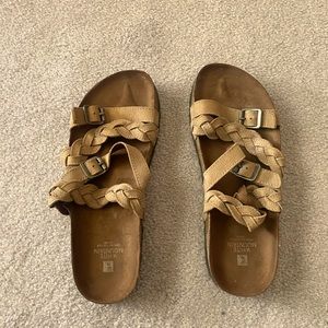 SLIP ON BRAIDED WHITE MOUNTAIN CORK BOTTOM MOLDED FOOT BED W SZ 9